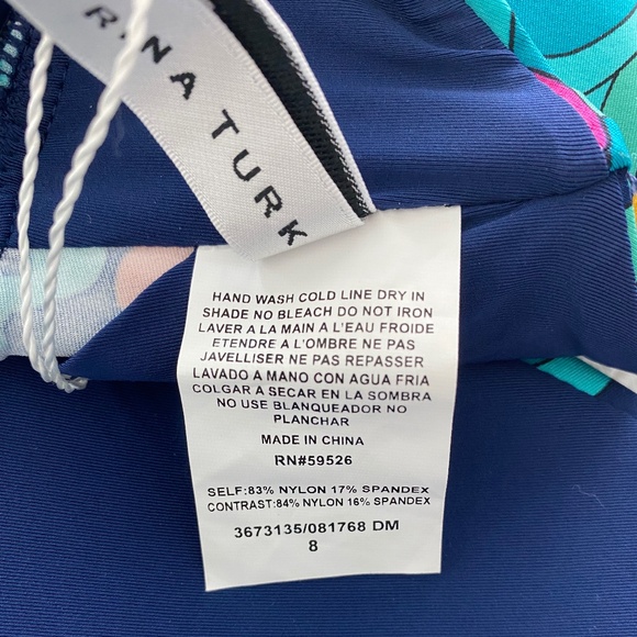 NWT Trina Turk Navy Floral Bikini Top Sz 8 - Picture 12 of 12